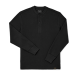 Waffle Knit Henley (Faded Black)