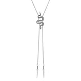 Snake Bolo Tie (Rhodium Plated)