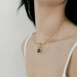 Maeva Necklace + Small Drop Charm: Hibiscus / Sterling Silver