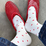 Patterned Sneaker Socks (Polka Dot Blue/Navy)