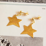 Vintage Brass Star Earrings