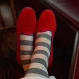 Wide Wally Socks (Wide Grey/Stripe)