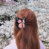 Hand-painted Monarch Butterfly Claw Hair Clip | Eco-Friendly: Pink