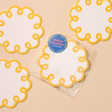 Letterpress Reusable Scallop Vellum Coasters
