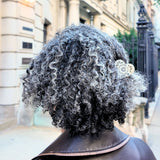 Hand-painted Mini Paisley Heart Claw Hair Clip (Black/White)