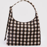 Nylon Shoulder Bag (Blurred Gingham Brown)