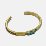 Turquoise Inlay Bracelet (Brass)