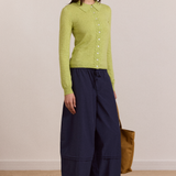Voula Wool and Cashmere Cardigan (Lime)