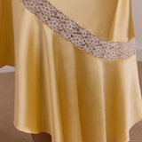 Delphia Satin Midi Skirt (Yellow)