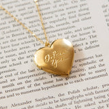 Vintage 'I Love You' Heart Locket Necklace: 16"