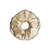 "Maxi Flower" Double-Layer Oversized Silk Scrunchie - Tan: Tan