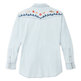 Embroidered Western Shirt (Light Indigo Chambray)