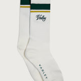 Lamar Club Stripe Sock (White/Forest/Ochre)
