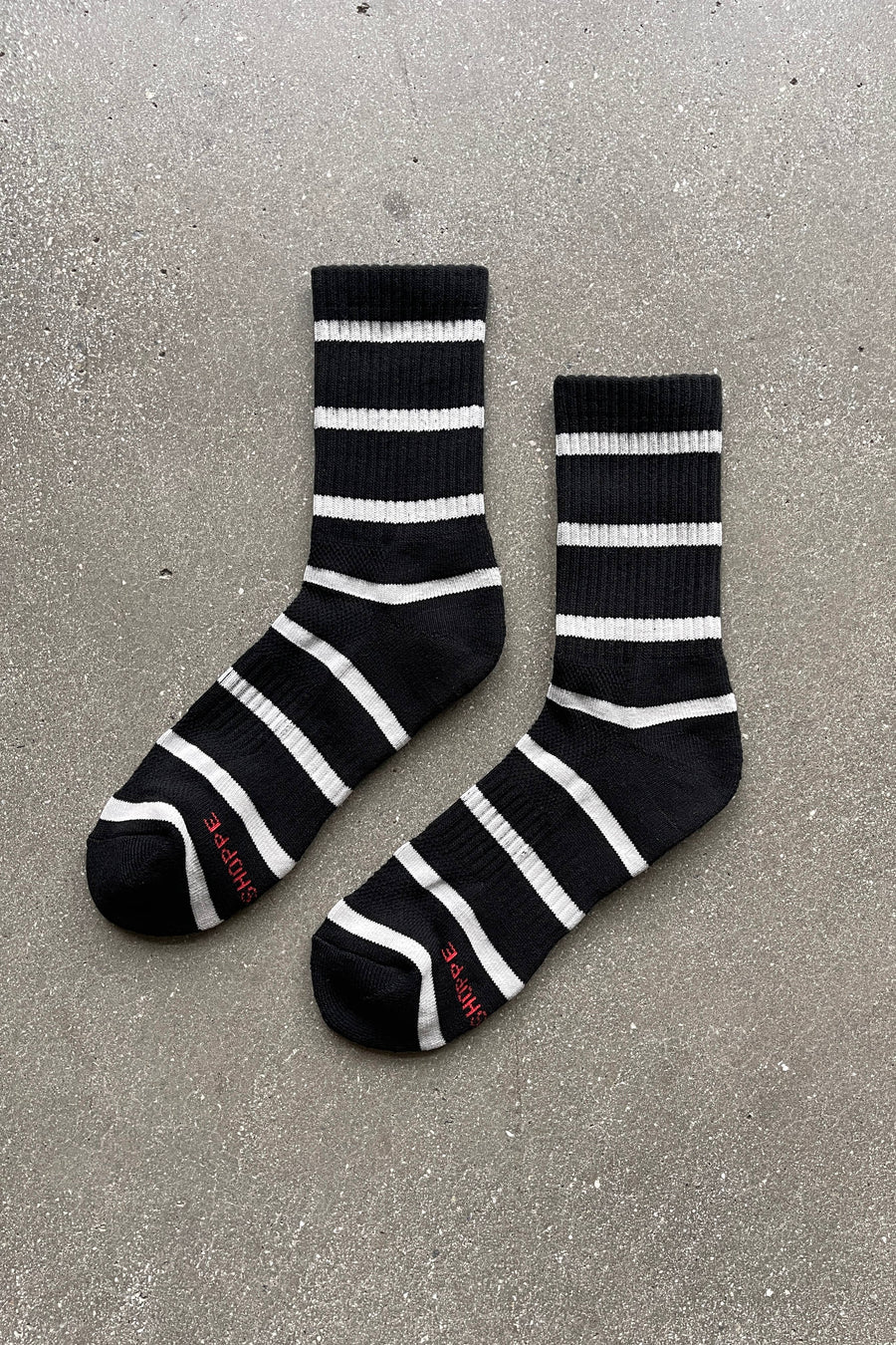 Striped Boyfriend Socks: Pink White Stripe