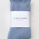 Linen Scallop Socks (Pale Blue)