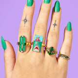Viper Ring (Green/18K Gold Plated Stainless Steel)
