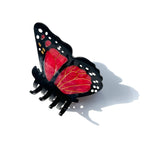 Hand-painted Limited Edition Monarch Butterfly Claw Hair Clip | Eco-Friendly: Silver