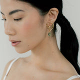 Maeva Earrings + Small Drop Charm: Ink / Sterling Silver