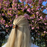 Hand-painted Mini Monarch Claw Hair Clip | Eco-Friendly: Orange