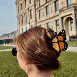 Hand-painted Monarch Butterfly Claw Hair Clip | Eco-Friendly: Pink