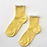 The Petite Ruffled Modal Socks (Butter/Baby Blue)