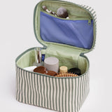 Large Cosmetic Case (Sage Stripe)