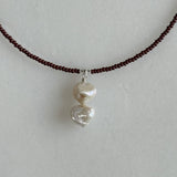 Pearl Drop Necklace - Espresso: 18”