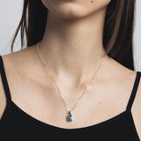 Freya Necklace in Blue Topaz and Sterling Silver