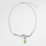 Maeva Necklace + Small Drop Charm: Hibiscus / Sterling Silver