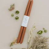100% Beeswax Dipped Taper Candles | All Natural, Handmade (Clay / Standard 10" Long)