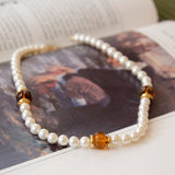 Vintage Pearl & Topaz Necklace
