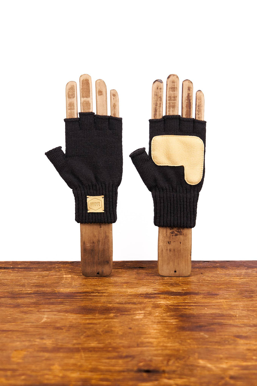 Night Merino Wool Fingerless Glove: No Deer / S/M