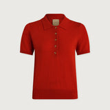 Toni Fine Knit Polo (Poinsettia)