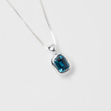 Freya Necklace in Blue Topaz and Sterling Silver