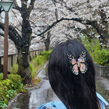 Hand-painted Limited Edition Monarch Butterfly Claw Hair Clip | Eco-Friendly: Silver