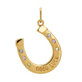 Good Luck Horseshoe Charm Necklace in Gold