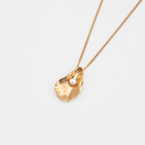 Oyster Shell Necklace (16" Chain / Gold Plated)