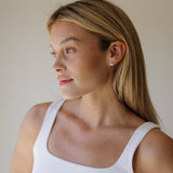 Cowgirl Western Boot Stud Earrings in Silver