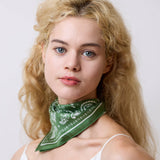 “Paisley" Silk Bandana Scarf (Sagebrush Green)