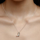 Cowboy Boot Charm Necklace in Sterling Silver