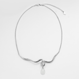 Maeva Necklace + Small Drop Charm: Hibiscus / Sterling Silver