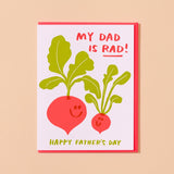 Rad Dad Letterpress Radish Father's Day Card