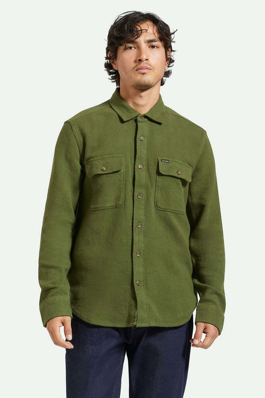 Bowery Textured Twill Overshirt (Cypress Green)