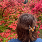 Hand-painted Mini Monarch Claw Hair Clip | Eco-Friendly: Orange