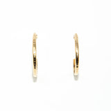 Textured Lines Hoop Earrings Gold Filled Earring