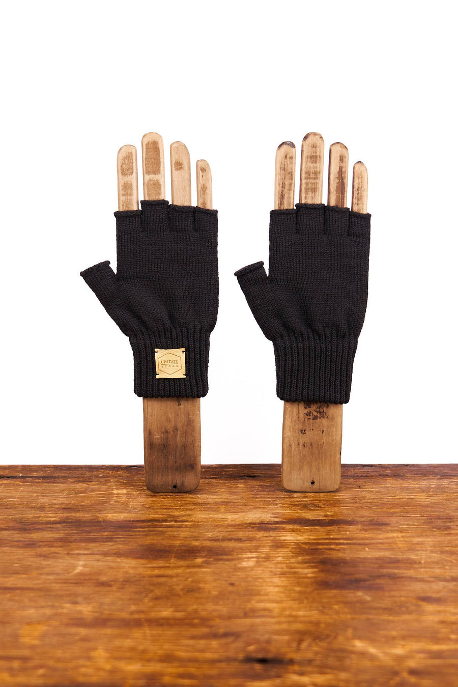 Night Merino Wool Fingerless Glove: No Deer / S/M