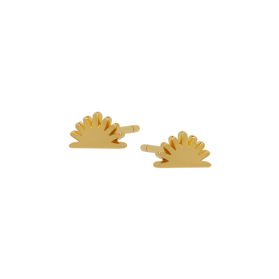 Yucca Plant Stud Earrings in Gold