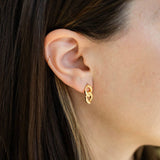 Chain Link Stud Earrings in Gold