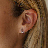 Cowgirl Western Boot Stud Earrings in Silver