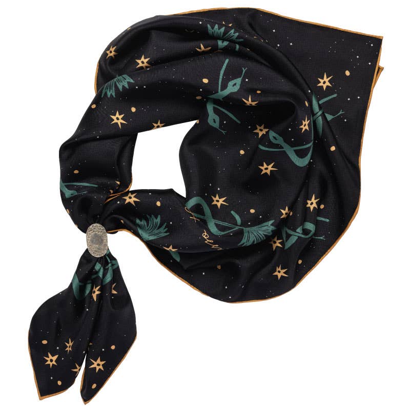 'lasso the stars' silk scarf